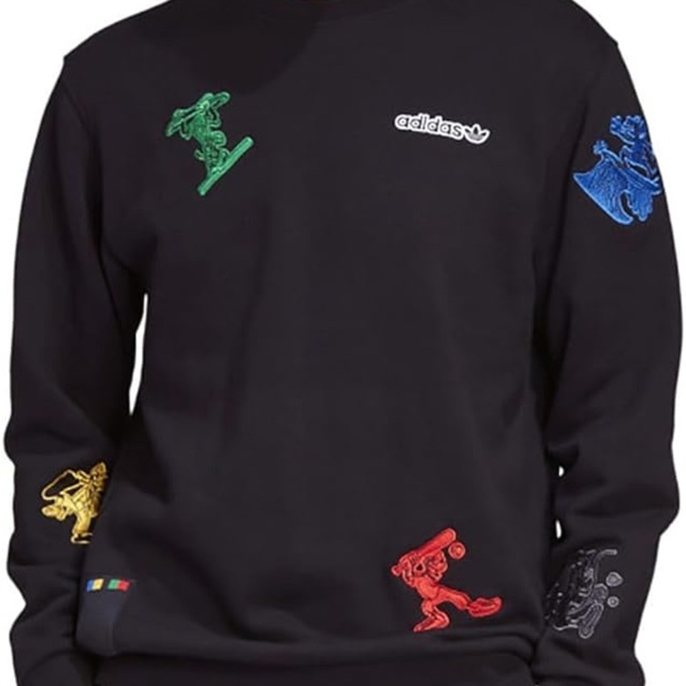 ADIDAS Black Crewneck Sweatshirt with Graphics